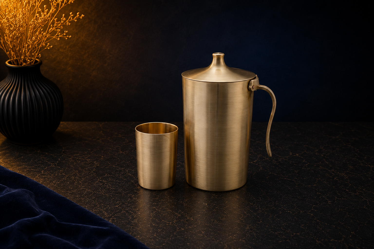 PIPE JUG WITH PIPE GLASS
